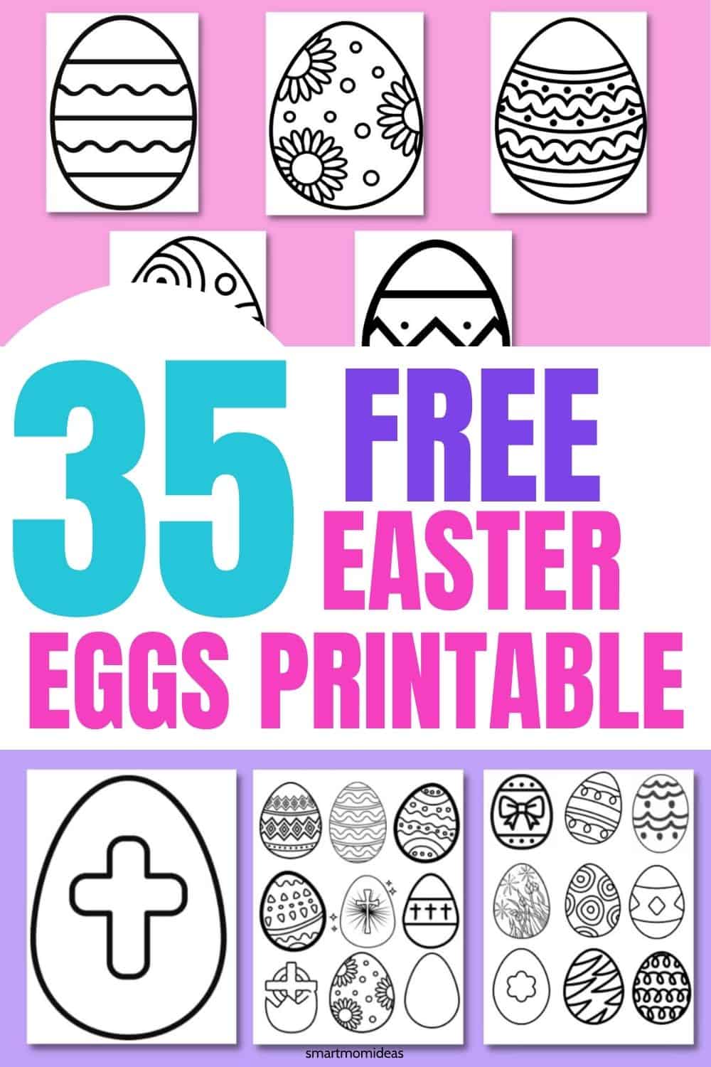 35 FREE Colorful Easter Eggs Printable ( No Email Sign Up)